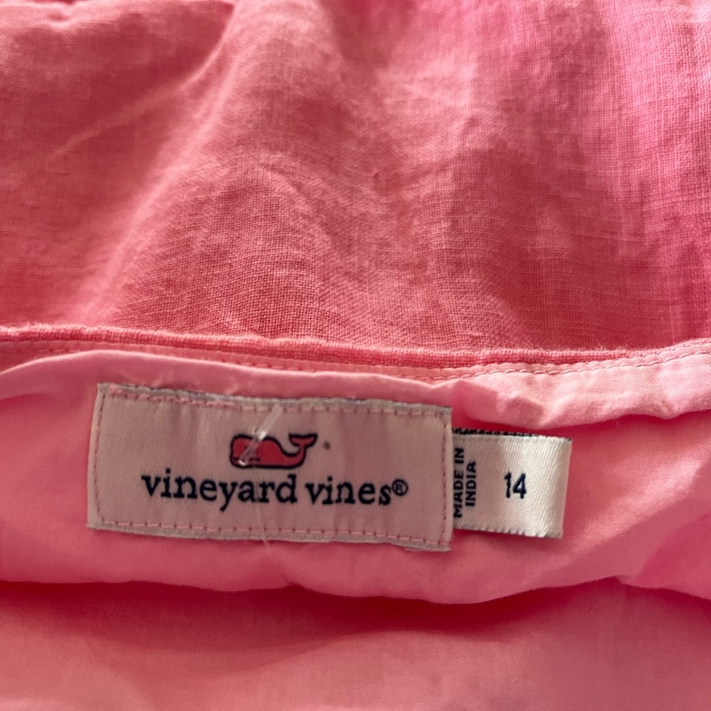NWOT Vineyard Vines pink linen skirt 14 - Picture 3 of 4